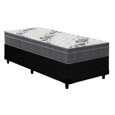 Cama Box Solteiro: Colchão Anatômico Ortobom D33/Ep Airtech 100 + Base Crc Courano Black(88X188)