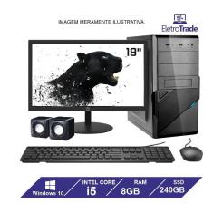 Computador Completo I5 8Gb Ssd 256Gb Kit Monitor 20 Win 10