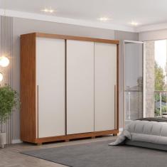 Guarda-Roupa3 Portas Elevare Sem Espelhos Freijó/Off White