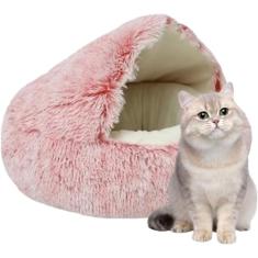 Cama redonda para cachorro - casa de animal de estimação redonda quente de veludo de cristal, cama de gato de estimação quente e macia, ninho de dormir aconchegante para cachorrinhos e cães, saco de d