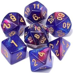 CiaraQ DND Polyhedral Dice Set with a Black Dice Bag for D&D RPG MTG Role Playing Table Games