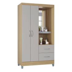 Guarda Roupa Solteiro Cordoba 2 Portas Damasco Off White - Poquema