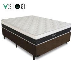 Cama Box Casal + Colchão Molas Ensacadas Dallas D33 138x188x58cm Vária