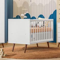 Berço Americano 3820 Retrô Branco Acetinado Ambiente - Qmovi