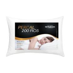 Kit 2 Travesseiros Descanso 200 Fios Algodão Branco Percal