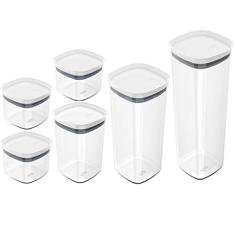 Conjunto Potes Herméticos Para Alimentos Block 450 ml 1000 ml 1500 ml 2000 ml Branco