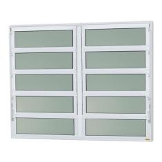 Janela de Alumínio Basculante 2 Seções 100x240cm Vidro Mini Boreal Eli