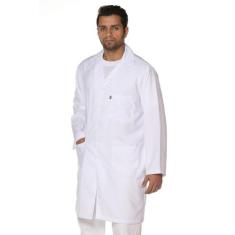 Jaleco masculino manga longa em Algodão - Demorgan Uniformes, Branco, 