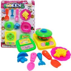 Kit Brinquedo Chefe De Cozinha Fogão Panela Acessórios 10 Peças
