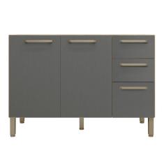 Balcão Cozinha Com Tampo E 2 Portas New Freijó Gris