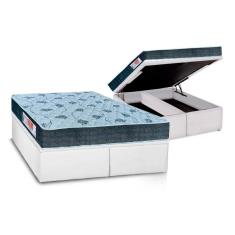Cama Box Baú King: Colchão Espuma D45 Orthoflex Comfortpedic Line + Base Crc Courano White (193x203)
