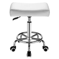 Banqueta quadrada para salão de beleza – capacidade de peso de 136 kg, banco giratório ajustável com roda, banquinho de corte confortável de poliuretano para salão de beleza, tatuagem, estilista,