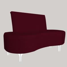 Sofá 2 Lugares Feijão Organico Pes Metal Cromados 140cm Bordo