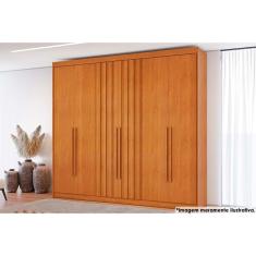 Guarda Roupa Casal Grécia 6 Portas de Bater 8 Gavetas MDF Cinamomo Conquista Móveis