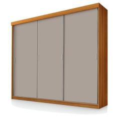 Guarda Roupa Casal Ímola 3 Portas de Correr 5 Gavetas MDF Freijó Mani Luapa Móveis