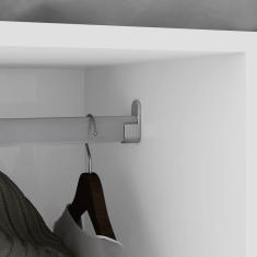 Guarda Roupa Casal Alonzo 6 Portas de Bater 4 Gavetas MDF com Espelho Branco Móveis Lopas