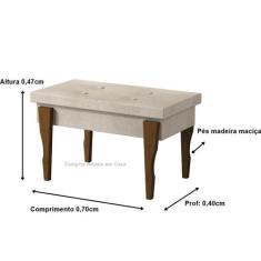 Recamier Captone Espanha Pés Madeira 0,70 Cor Bege Comprar - Comprar M