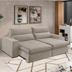 Sofá 4 Lugares 250cm Retrátil e Reclinável Free Veludo - Estofart