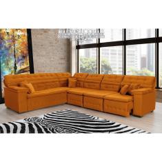 Sofá Magno 2.57x3.32m De Canto, Retrátil E Reclinável - Terra