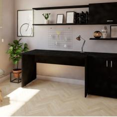 Mesa Reta Corp 25mm 135cm Bramov Móveis Preto