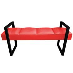 Recamier King Vermelho Base De Metal Preto Sensations Módena - RBL