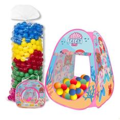 Barraca Infantil Dobrável + 50 Bolinhas  Brinquedo Portátil Educativo 