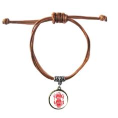 DIYthinker Pulseira de couro com estampa de lótus de lanterna chinesa vermelha pulseira marrom joia presente