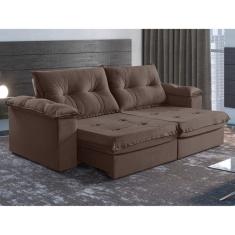 Sofá Retrátil e Reclinável 2 Lugares 230cm M164 Marrom Escuro