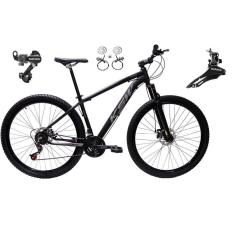  Bicicleta aro 29 Ksw Xlt 24v Câmbios Shimano Freios Hidráulicos Garfo com Suspensão - Preto\Prata
