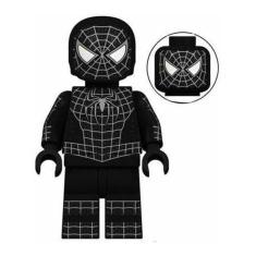 Boneco Blocos De Montar Homem Aranha Uniforme Preto