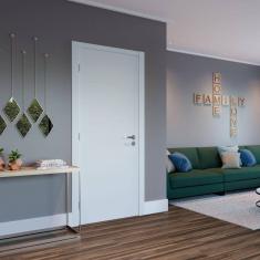 Folha de Porta de Madeira 210x90cm Espessura 3,5cm MMC Eucaplac Eucatex Branco Max