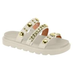 Sandália Papete Vizzano Feminina - Tiras com Spikes, Flatform Tratorada e Conforto Casual