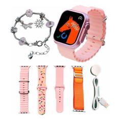 Relogio Smartwatch Series 9 Mini AMOLED 5 Pulseira 41mm GPS NFC Mult-F