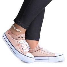 Tênis Feminino All Meia Star Kalum Casual Confortável Oferta, 35, Nude