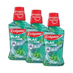 Kit Enxaguante Bucal Colgate Plax Fresh Mint 250ml com 3 unidades