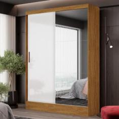 Guarda-roupa Belem Plus 2 Portas De Correr 2 Gavetas Cinamomo Branco -