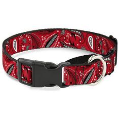 Buckle-Down Coleira para cachorro martingale - estrelas Paisley preta/roxa/branca - 2,54 cm de largura - serve para pescoço de 38,12 a 66,04 cm - Grande