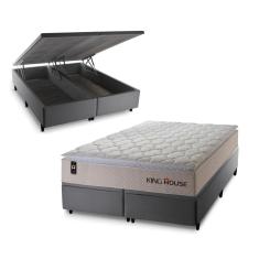 Conjunto Box Baú Roma Bege 158x198x78 c/ Molas Ensacadas