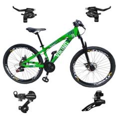 Bicicleta Aro 26 Vikingx Tuff 25 21v Cambios1 Trocadores Shimano Alumi