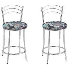 Kit 2 Banquetas Cromadas Bc26-c - E507 Cromado/preto