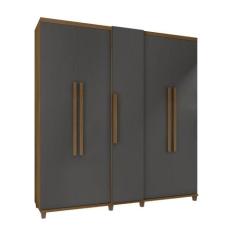 Roupeiro 5 Portas Arezzo Cinamomo Grafite - CASA H