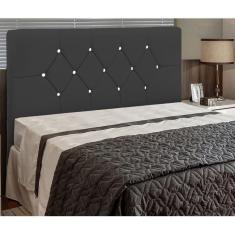 Cabeceira França Para Cama Box King 195 Cm Corino Preto