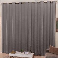 Cortina para Quarto e Sala 5m x 2,70m Cetim Amassadinho - Chumbo