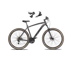   Bicicleta Aro 29 Ksw Xlt Alumínio 24v Câmbios Shimano Garfo Suspensão Pneu com Faixa Bege - Grafite
