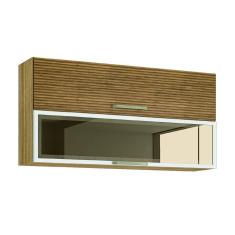 Armário De Cozinha Aéreo 2 Portas 1,20m Com Vidro Reflecta Módulo Suspenso