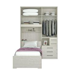 Dormitório De Solteiro Sem Cama 1225s Direito Carvalho Claro