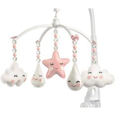 Móbile Berço Bebê Musical E Giratório Chuva De Amor Rosê