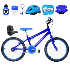 Bicicleta Infantil Masculina Aro 20+Kit Premium Azul