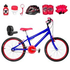 Bicicleta Infantil Masculina Aro 20+Kit Premium Azul