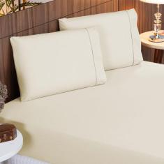 Jogo de Lençol Casal 400 Fios 3 Peças Toque 100% Macio - Suítes Sonhos